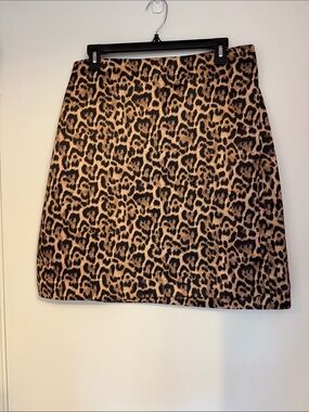 NWT: J.Crew Collection Leopard Print A-Line Mini Skirt - Tan and Black